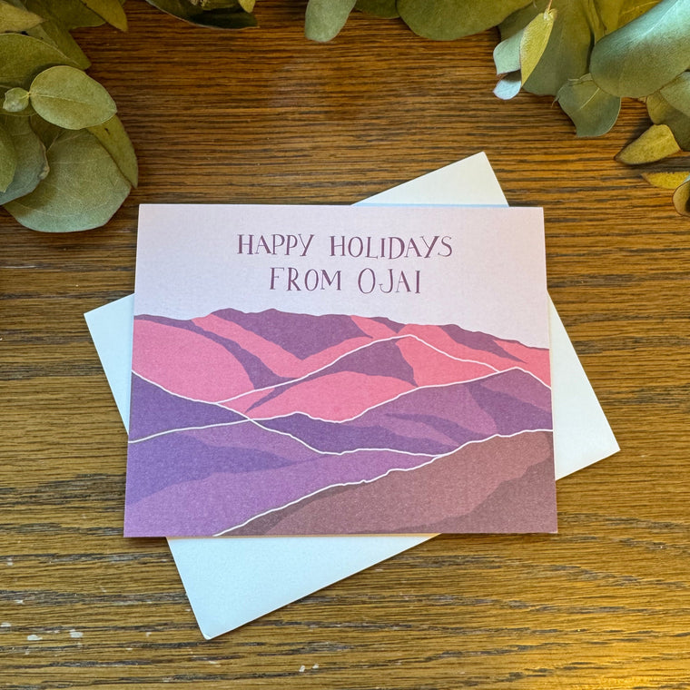 Ojai Happy Holiday Greeting Card Pink Moment